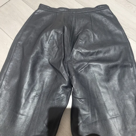 Rumors & Gossip Women's Vintage Leather High Waist Tapered Pants 26 Black Biker - Picture 6 of 8